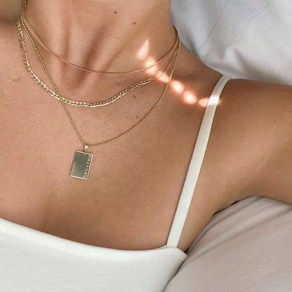 “LOVE EACH OTHER MORE” Pendant 18K Gold Plated Necklace
